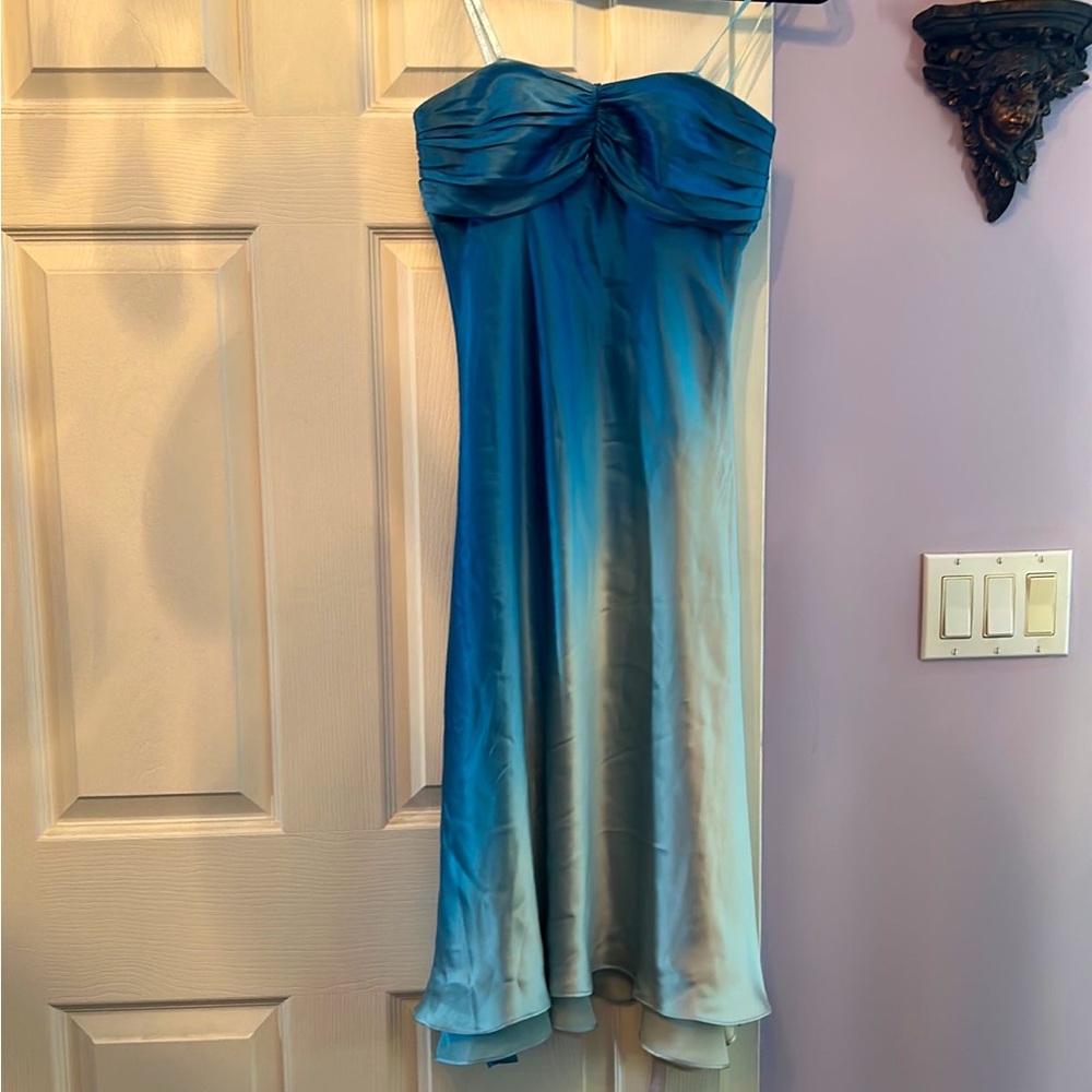 Ocean Blue Silk Dress